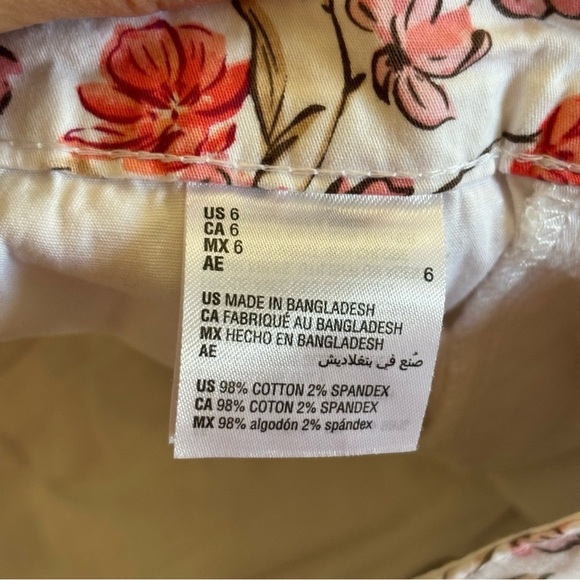 Karen Scott Skort Womens size 6 White Floral Cotton Stretch Casual Skirt - Picture 8 of 12